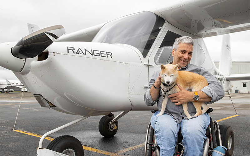 Pilot with dog
